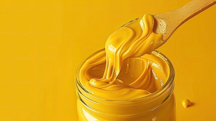 peanut butter in a glass jar 