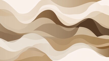 Abstract earth tones wave pattern with brown and beige curves for modern decor