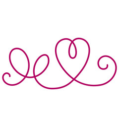 Curly romantic heart doodles