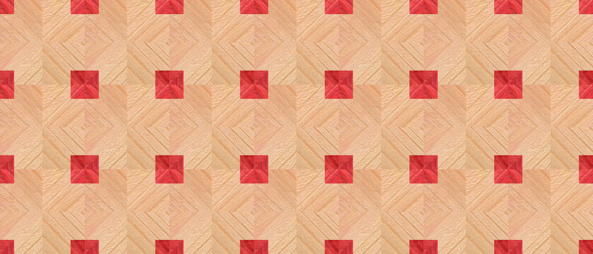 Wooden red marquetry can be patterns created from the combination of red wood, wooden floor, parquet, cutting board