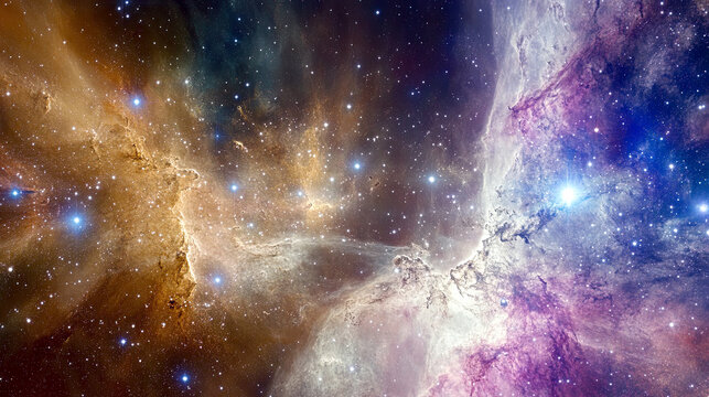 Ethereal Beauty of Deep Space Illuminated by Vibrant, Colorful Nebulae in a Cosmic Expanse