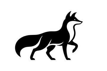 Fototapeta premium Fox silhouette icon. Clipart image isolated on background.