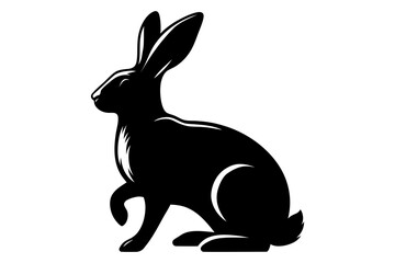 Obraz premium Rabbit silhouette icon. Clipart image isolated on background.