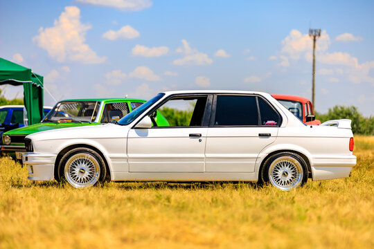 Classic BMW E30 M3 in Pristine Condition at Auto Gathering. July 2, 2023 Liadoveni Moldova.