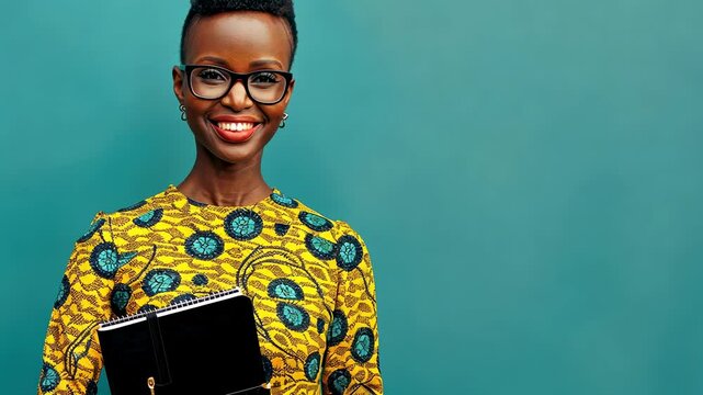 The Confident Woman Holding Notebook
