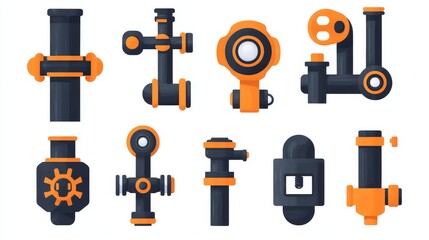Vector design of pipe and tube icon. Collection of pipe and pipeline vector icon for stock.