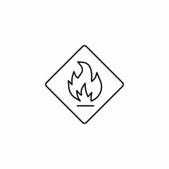 flammable warning icon sign vector
