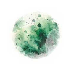 green watercolor abstraction on white paper. Grunge background. Retro, Vintage