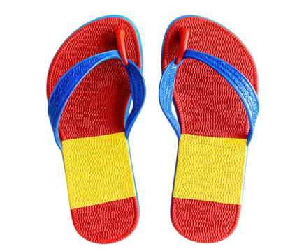 Pair of summer sandals isolated on a white background. PNG transparent.