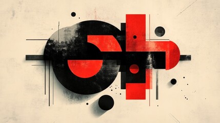 Abstract red black geometric art design, grunge background, website banner