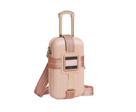 Smart luggage tag with digital display. PNG transparent.