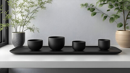 origami style A minimalist black medical tray