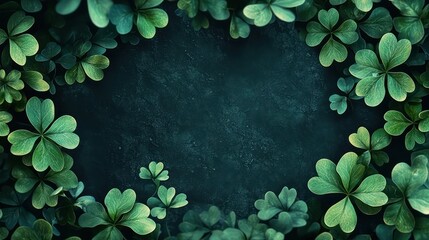 A dark-themed background by St. Patricka??s Day, with subtle Irish holiday elements.