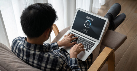 Software update on computer for modish version of device software upgrade