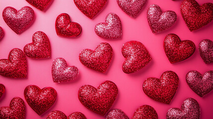 red hearts background