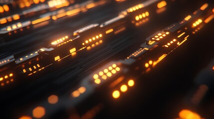 Concept of glowing blockchain links representing secure and advanced encryption methods