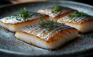 Aesthetic Plate of Food on a Sleek Black Surface


