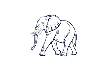elephant walking free vector clip art illustration on white background