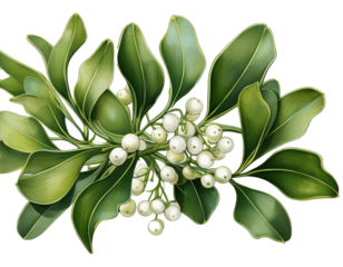 Freigestellter Mistelzweig auf weißem Hintergrund – Festliches Liebessymbol“