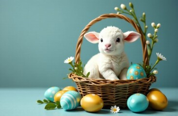 Easter eggs and lamb