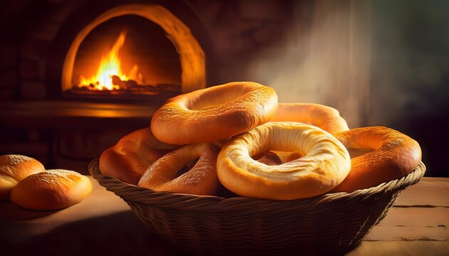 Rustic Chipa Presented on a Wicker Basket