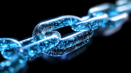 Glowing digital blockchain technology illustrating advanced encryption systems