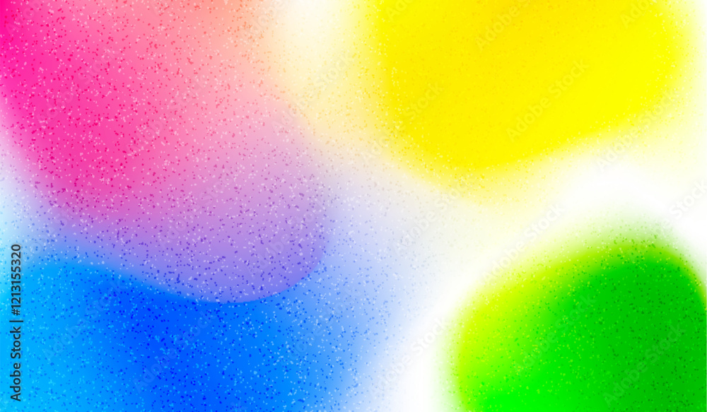 Fototapete Abstract Gradient Background with Blur Color Gradation. Vector Neon Colored Gradient with Grain Noise Texture. Splash Vibrant Blob Pattern