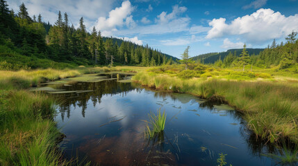 Fototapeta premium lake and mountains