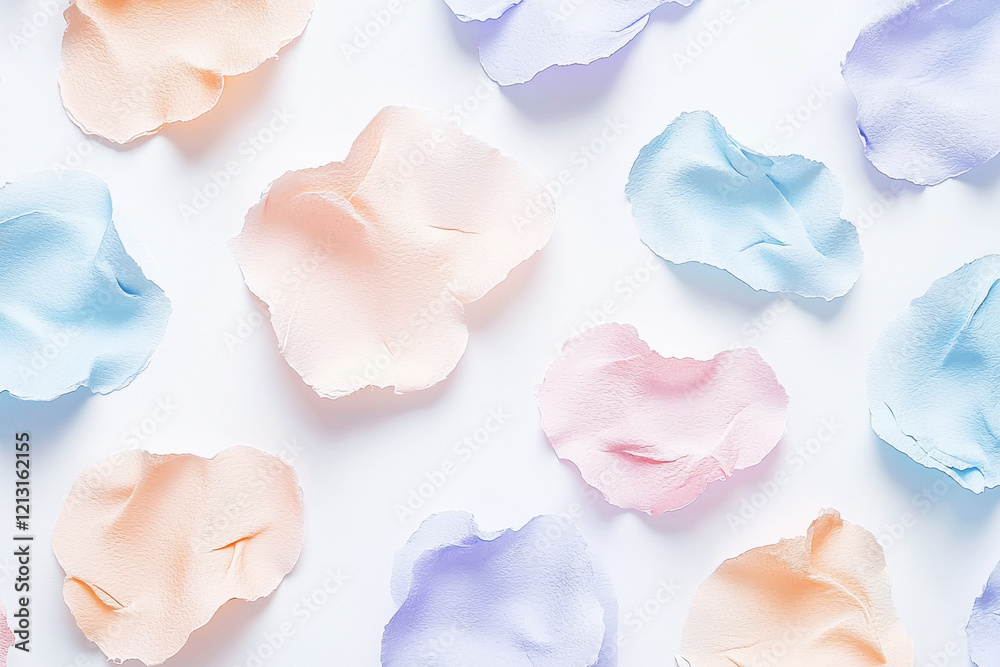 Poster soft abstract pattern of watercolor blobs in pastel tones on a smooth white background showcasing de