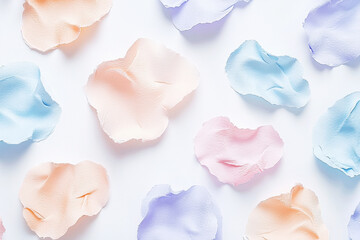 Soft abstract pattern of watercolor blobs in pastel tones on a smooth white background showcasing delicate artistic texture