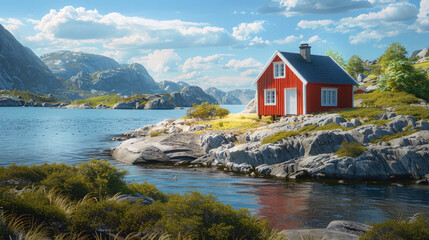 Fototapeta premium house in the mountains