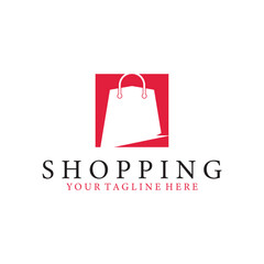 shopping bag logo vector icon illustration template design