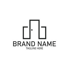 door logo vector icon illustration template design