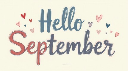 Obraz premium Hello September Illustration – Pastel Colors, Back to School Theme