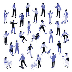 Isometric business people.