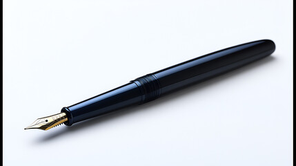 origami style A sharp black fountain pen resting