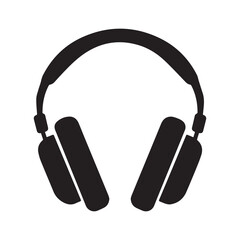 a clean, minimalist silhouette of over-ear headphones