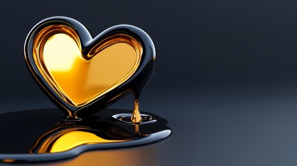 Golden Heart Melts into Darkness: A Liquid Love Abstract