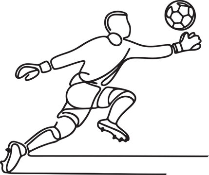 black line soccer goalie catching ball clip art preview