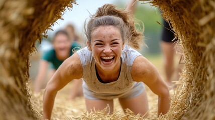 Exciting outdoor fitness challenge and team building activity