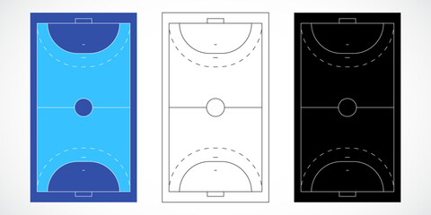 Handball Court Layouts in Three Styles © Cetin