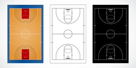 Basketball Court Layouts in Three Styles © Cetin