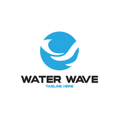 Water wave icon vector