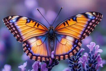 Fototapeta premium Ethereal Beauty: Shimmering Iridescent Details of Butterfly Wings Captured Up Close