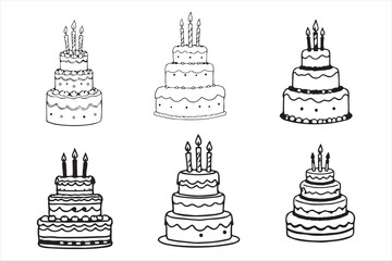 Birthday Cake Silhouette Vector 