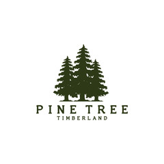pine tree vector logo icon illustration design