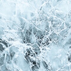 Fototapeta premium Abstract icy texture. Cracked, frozen, glacial blue background. Winter wonderland.