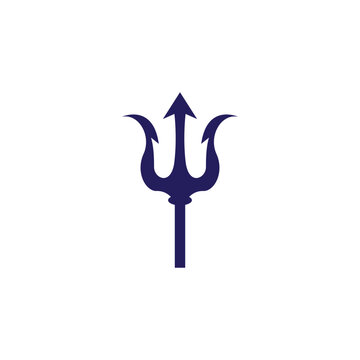 trident logo poseidon icon vector illustration template design