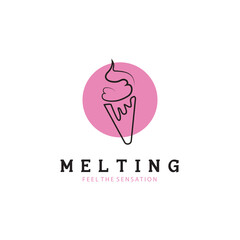 Obraz premium ice cream logo vector ilustration design