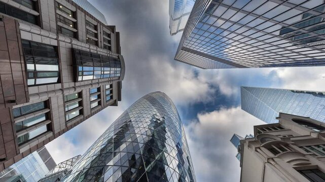 city of london skyscrapers low angle